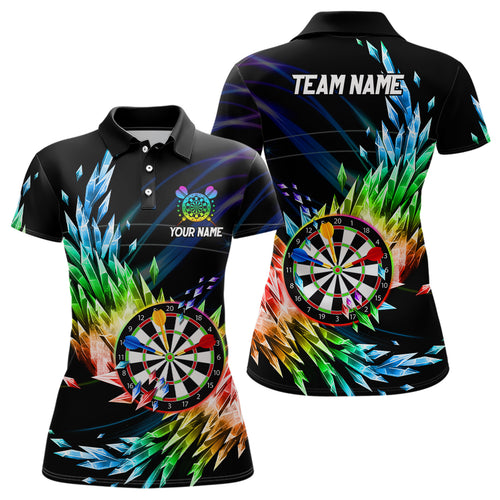 3D Colorful Frozen Ice Women Darts Polo Shirts Personalized Dartboard Darts Attire Jerseys For Team TDM1431