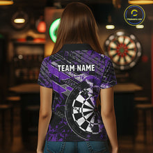 Load image into Gallery viewer, Personalized Purple Splatter Grunge Darts Shirt For Women Custom Darts Jersey Team Polo &amp; 1/4 Zip TDM6486