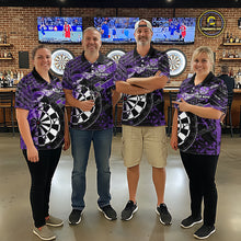 Load image into Gallery viewer, Personalized Purple Splatter Grunge Darts Shirt For Women Custom Darts Jersey Team Polo &amp; 1/4 Zip TDM6486
