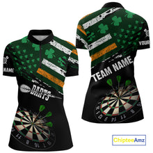 Load image into Gallery viewer, Personalized US Flag St Patrick Day Dart Shirts For Women Custom Patriotic Shamrock Darts Jerseys TDM5708