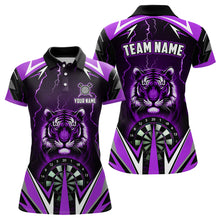 Load image into Gallery viewer, Personalized Tiger 3D Printed Darts Shirts For Women Custom Thunder Lightning Purple Darts  Jersey TDM2479