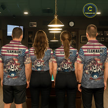 Load image into Gallery viewer, Billiards Vintage US Flag Custom Flame 8 Ball Pool Polo &amp; 1/4 Zip For Women, Billiard Team Jersey TDM6075
