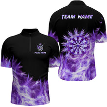 Load image into Gallery viewer, Icy Purple Light Mens Darts Polo &amp; Quarter Zip Shirts Custom Dart Shirts For Team Darts Jerseys TDM2977