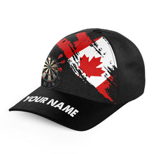 Load image into Gallery viewer, Personalized Grunge Canada Flag Dart Hats Custom Name Patriotic Canadian Darts Baseball Caps TDM1450
