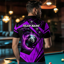 Load image into Gallery viewer, Purple 8 Ball Pool Billiard Jersey For Men Custom Billiard Polo Shirts Team League Billiard Shirts TDM1448