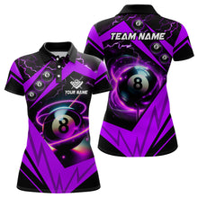 Load image into Gallery viewer, Purple 8 Ball Pool Billiard Jersey For Women Custom Billiard Polo Shirts Team League Billiard Shirts TDM1448
