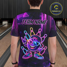 Load image into Gallery viewer, Funny Neon Bowling Ball Polo &amp; Quarter Zip Shirt For Men Custom Bowling Team Shirt, Bowling Jersey TDM6519