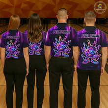 Load image into Gallery viewer, Funny Neon Bowling Ball Polo &amp; Quarter Zip Shirt For Men Custom Bowling Team Shirt, Bowling Jersey TDM6519