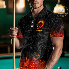 Load image into Gallery viewer, Billiards 8 Ball Flame Skull Fire Custom Pool Shirts For Men, Unique Team League Billiard Jerseys TDM1826