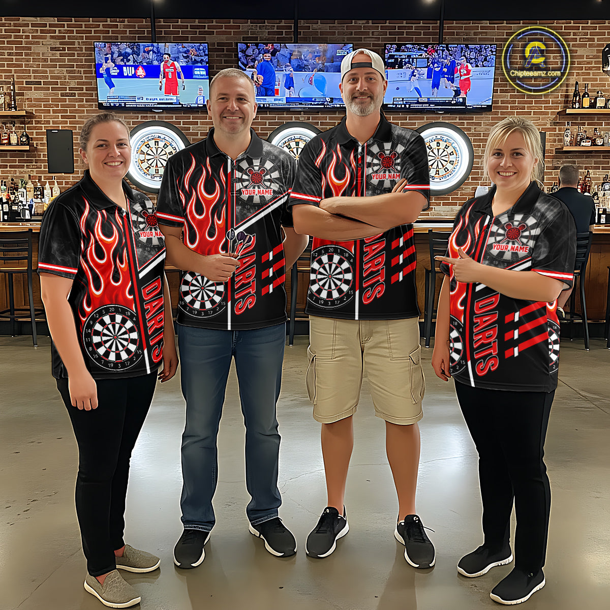 Black And Red Flaming Smoke Darts Shirt For Women Custom Darts Jersey Team Polo & 1/4 Zip TDM6095