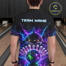 Load image into Gallery viewer, Neon Funny Shark Bowling Jersey Polo &amp; 1/4 Zip For Men Custom Bowling Team Jersey, Bowling Uniform TDM6360