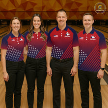 Load image into Gallery viewer, American Flag Bowling Jersey For Men, Custom Patriotic Bowling League Team Shirts Polo &amp; 1/4 Zip TDM6544