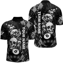 Load image into Gallery viewer, Grunge Argyle Pattern Custom Scary Skull Men Billiard Shirts, Billiard Jerseys Billiard Team Shirt TDM3028