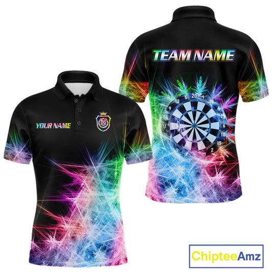 Icy Colorful Light Mens Darts Polo & Quarter Zip Shirts Custom Dart Shirts For Team Darts Jerseys TDM5255