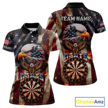 Load image into Gallery viewer, Vintage American Flag Eagle Dart Shirt For Women Custom Patriotic Darts Team Jersey Polo &amp; 1/4 Zip TDM4044