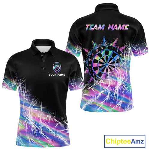 Holographic Icy Lights Men Darts Polo & Quarter Zip Custom Dart Shirts For Team Darts Jerseys TDM4641