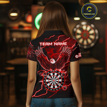 Load image into Gallery viewer, Personalized Thunder Lightning Eagle Red Darts Shirt Polo &amp; Quarter Zip For Women Dart Team Jersey TDM4835