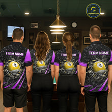 Load image into Gallery viewer, Black And Purple 8 Ball &amp; 9 Ball Glass Break Billiard Shirt For Men Custom Pool Team Jersey Outfit TDM6152