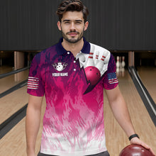 Load image into Gallery viewer, Personalized Pink Bowling Shirts For Men Custom Bowling Polo &amp; Quarter Zip Bowling Team Jerseys TDM3629