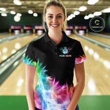 Load image into Gallery viewer, Icy Colorful Light Women's Bowling Shirt Custom Bowling Jersey Outfit Team Polo &amp; Quarter Zip TDM4654