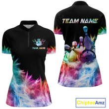 Load image into Gallery viewer, Icy Colorful Light Women's Bowling Shirt Custom Bowling Jersey Outfit Team Polo &amp; Quarter Zip TDM4654