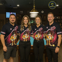Load image into Gallery viewer, Red Funny 9 Ball Billiard Shirt For Women Custom Pool Team Shirt, Billiard Jersey Polo &amp; 1/4 Zip TDM6614