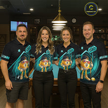 Load image into Gallery viewer, Turquoise Funny 9 Ball Pool Billiard Shirt For Women Custom Billiard Team Jersey Polo &amp; 1/4 Zip TDM6615