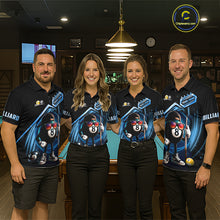 Load image into Gallery viewer, Blue Funny 8 Ball &amp; 9 Ball Pool Billiard Shirt For Women Custom Billiard Team Jersey Polo &amp; 1/4 Zip TDM6616