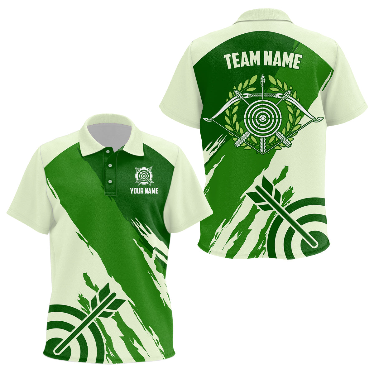 Personalized Green Jerseys Archery Kid Polo Shirts Custom Archery Target Shirts, Archery Jerseys TDM0637