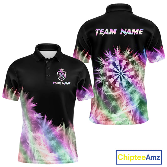 Icy Holographic Light Mens Darts Polo & Quarter Zip Shirts Custom Dart Shirt For Team Darts Jersey TDM5324