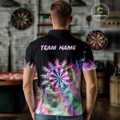 Icy Holographic Light Mens Darts Polo & Quarter Zip Shirts Custom Dart Shirt For Team Darts Jersey TDM5324
