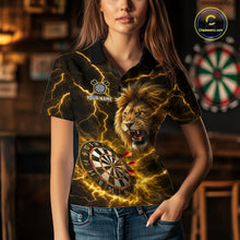 Load image into Gallery viewer, Custom Yellow Dartboard Thunder Lightning Lion Darts Shirt For Women, Darts League Team Jersey TDM5815