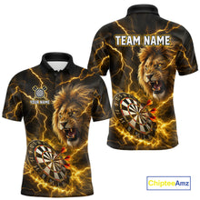 Load image into Gallery viewer, Custom Yellow Dartboard Thunder Lightning Lion Darts Shirt For Men, Darts League Team Jersey TDM5815