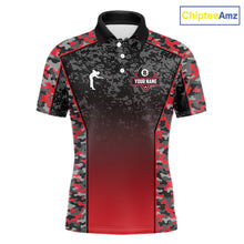 Load image into Gallery viewer, Red Camo 8 Ball Billiard Shirt For Men Custom Pool Team Shirt, Billiard Jersey Polo &amp; 1/4 Zip TDM6200