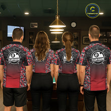 Load image into Gallery viewer, Red Camo 8 Ball Billiard Shirt For Men Custom Pool Team Shirt, Billiard Jersey Polo &amp; 1/4 Zip TDM6200
