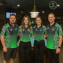 Load image into Gallery viewer, Green Camo 8 Ball Billiard Shirt For Women Custom Pool Team Shirt, Billiard Jersey Polo &amp; 1/4 Zip TDM6201