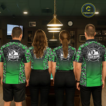 Load image into Gallery viewer, Green Camo 8 Ball Billiard Shirt For Women Custom Pool Team Shirt, Billiard Jersey Polo &amp; 1/4 Zip TDM6201