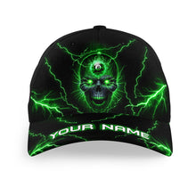 Load image into Gallery viewer, Personalized Green Skull Billiard Hats, Custom Adjustable 3D Printed Billiard Baseball Cap TDM1708