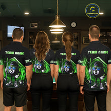 Load image into Gallery viewer, Green Funny 8 Ball Billiard Shirt For Women Custom Pool Team Shirt, Billiard Jersey Polo &amp; 1/4 Zip TDM5833