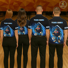 Load image into Gallery viewer, Blue Funny Bowling Ball Shirt For Men Custom Bowling Jersey, Bowling Team Shirt Polo &amp; Quarter Zip TDM5836