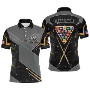 Personalized 8 Ball Pool Billiard Polo Shirts For Men Custom 8 Ball Billiards Attire Jerseys TDM1376
