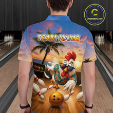 Load image into Gallery viewer, Funny Tropical Rooster Chicken Bowling Shirt For Men Custom Vintage Bowling Jersey Polo &amp; 1/4 Zip TDM6475