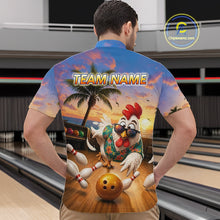 Load image into Gallery viewer, Funny Tropical Rooster Chicken Bowling Shirt For Men Custom Vintage Bowling Jersey Polo &amp; 1/4 Zip TDM6475