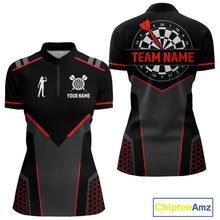Load image into Gallery viewer, Darts Jersey For Women Custom Polo &amp; Quarter Zip Darts Tournament Team Shirt  |Red TDM4746