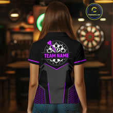 Load image into Gallery viewer, Darts Jersey For Women Custom Polo &amp; Quarter Zip Darts Tournament Team Shirt  |Purple TDM4748