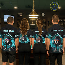 Load image into Gallery viewer, Turquoise Funny 8 Ball Billiard Shirt For Women Custom Pool Team Shirt, Billiard Jersey Polo, 1/4 Zip TDM5644