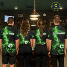 Load image into Gallery viewer, Green 8 Ball Thunder Lightning Billiard Shirt For Women Custom Pool Team Jersey Polo &amp; 1/4 Zip TDM6259