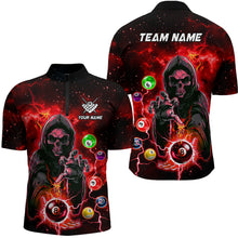 Load image into Gallery viewer, Red Billiard Grim Reaper Men Polo &amp; Quarter-Zip Shirts Customized Team League Billiard Jerseys TDM1748