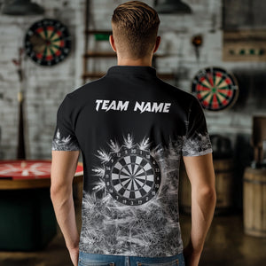 Icy Grey Light Mens Darts Polo & Quarter Zip Shirts Custom Dart Shirts For Team Darts Jerseys TDM3376