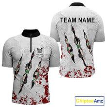 Load image into Gallery viewer, Custom White Red Grunge Dart Shirt With Pocket Option For Men, Darts Jersey TDM4529
